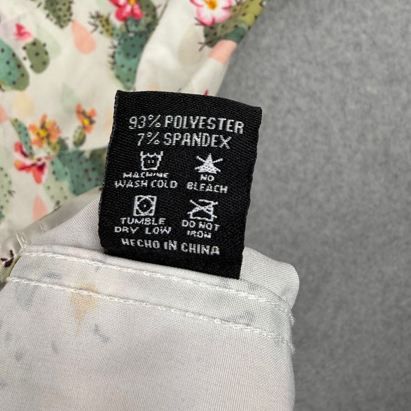 Dixxon Flannel Co Desert Rose Shirt Mens XL Cream Cactus Print Short Sleeve - Picture 6 of 9